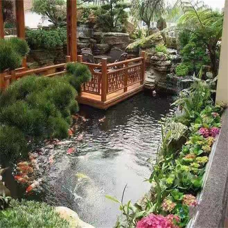 雅星镇院子小鱼池假山设计